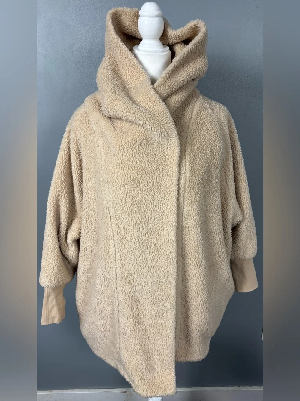 Hatch The Coco Sherpa One Size Cozy Hooded Wrap Cardigan